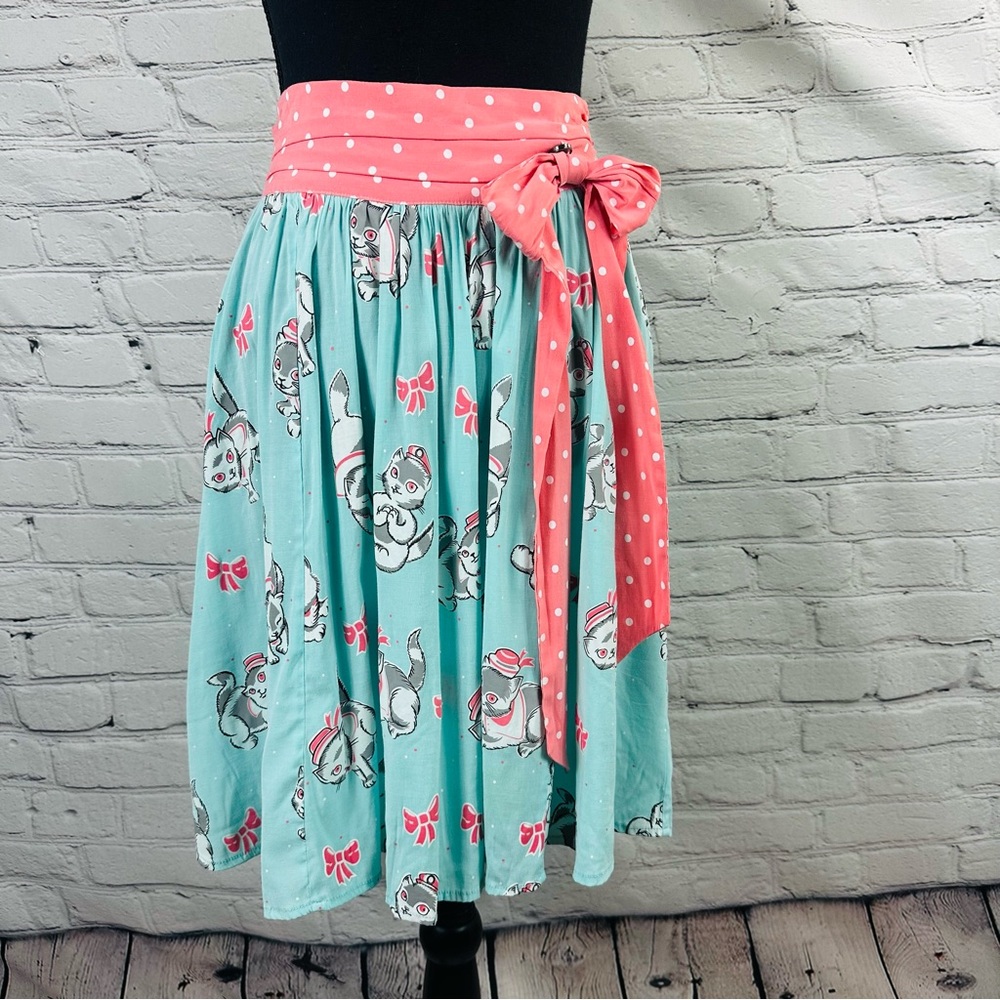 SOURPUSS JUNE SAILER KITTY 🐱 SWING SKIRT RETRO-INSPIRED SIZE (M) - Picture 3 of 10